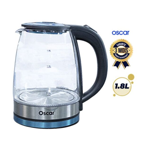 Electric glass kettle - OSCAR - OSC-7203 - 1500W - 1.8L - 1 month warranty