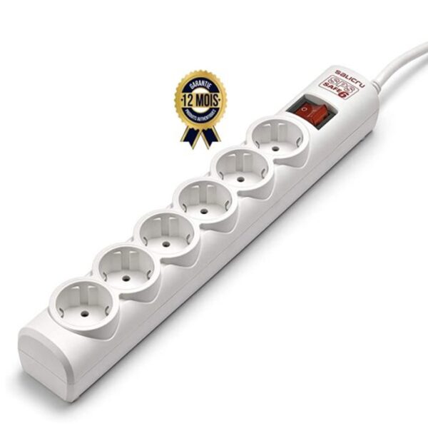 SPS Safe 6 Extension Cord - Salicru - Lightning Socket - 6 Socket - Surge Protection - 12 months