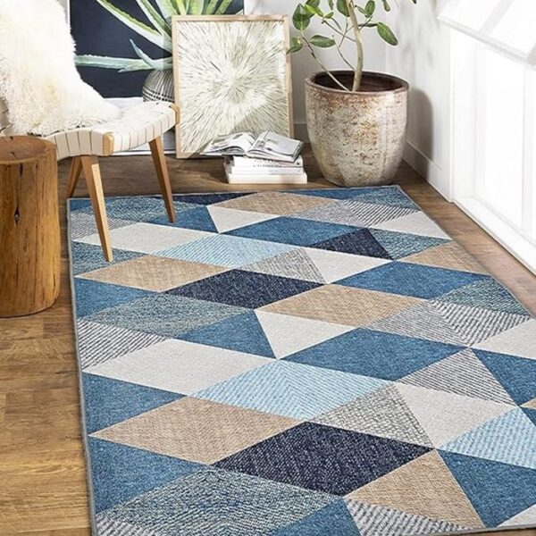 ishro home 3 x 5 Feet 3D Jet Multi Printed Carpet Rug Runner and Carpets for Bedroom/Living Area/Home with Anti Slip Backing (Crystals, 5' x 3' (Rectangular))